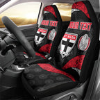 Personalized St Kilda Football Car Seat Cover Easter Egg Pattern Red Black White Tribal Dot Style