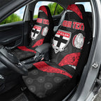 Personalized St Kilda Football Car Seat Cover Easter Egg Pattern Red Black White Tribal Dot Style