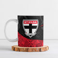 Personalized St Kilda Football Ceramic Mug Easter Egg Pattern Red Black White Tribal Dot Style