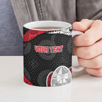Personalized St Kilda Football Ceramic Mug Easter Egg Pattern Red Black White Tribal Dot Style