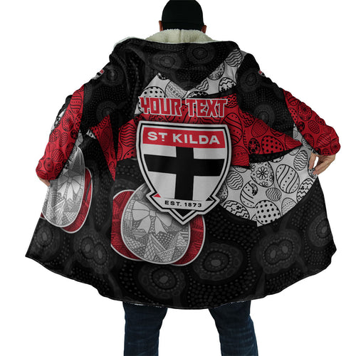 Personalized St Kilda Football Cloak Easter Egg Pattern Red Black White Tribal Dot Style