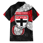 Personalized St Kilda Football Family Matching Mermaid Dress and Hawaiian Shirt Easter Egg Pattern Red Black White Tribal Dot Style