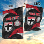 Personalized St Kilda Football Garden Flag Easter Egg Pattern Red Black White Tribal Dot Style