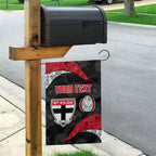 Personalized St Kilda Football Garden Flag Easter Egg Pattern Red Black White Tribal Dot Style