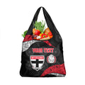 Personalized St Kilda Football Grocery Bag Easter Egg Pattern Red Black White Tribal Dot Style