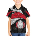 Personalized St Kilda Football Hawaiian Shirt Easter Egg Pattern Red Black White Tribal Dot Style
