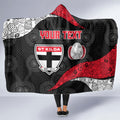 Personalized St Kilda Football Hooded Blanket Easter Egg Pattern Red Black White Tribal Dot Style