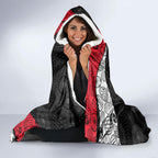 Personalized St Kilda Football Hooded Blanket Easter Egg Pattern Red Black White Tribal Dot Style
