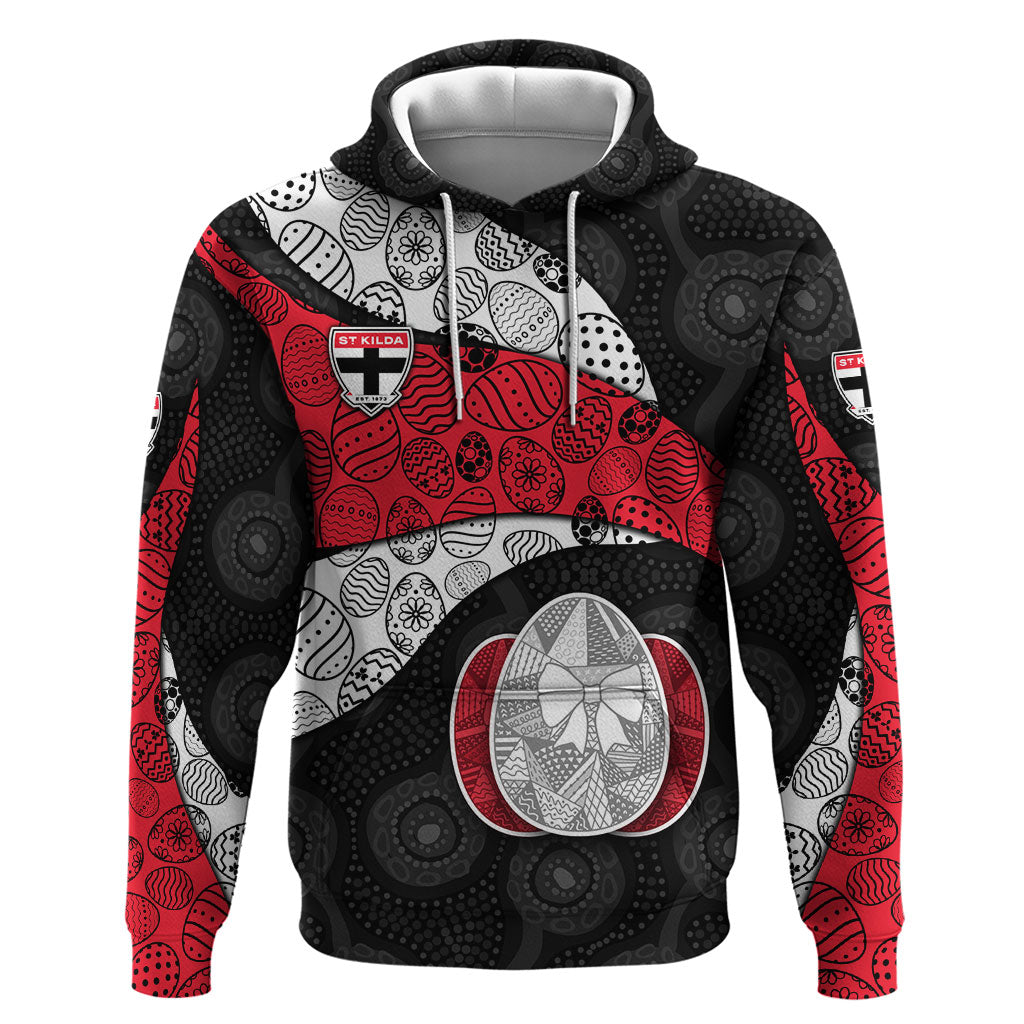 Personalized St Kilda Football Hoodie Easter Egg Pattern Red Black White Tribal Dot Style