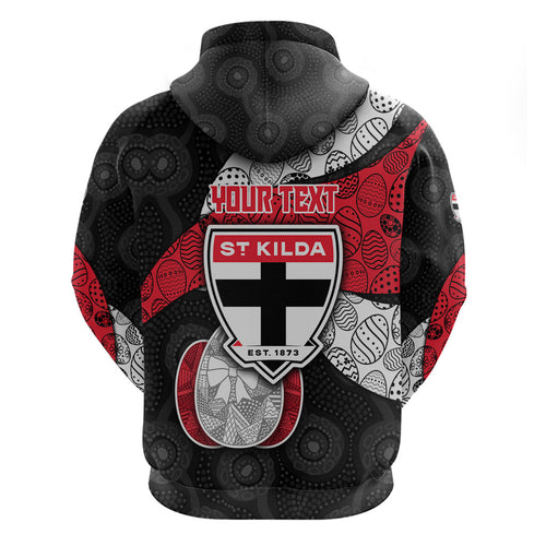 Personalized St Kilda Football Hoodie Easter Egg Pattern Red Black White Tribal Dot Style