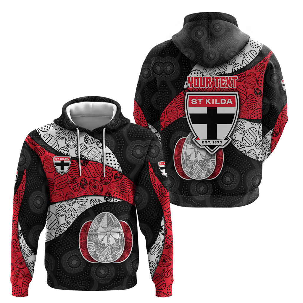 Personalized St Kilda Football Hoodie Easter Egg Pattern Red Black White Tribal Dot Style