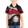 Personalized St Kilda Football Kid Hawaiian Shirt Easter Egg Pattern Red Black White Tribal Dot Style