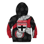 Personalized St Kilda Football Kid Hoodie Easter Egg Pattern Red Black White Tribal Dot Style