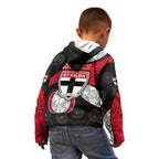 Personalized St Kilda Football Kid Hoodie Easter Egg Pattern Red Black White Tribal Dot Style