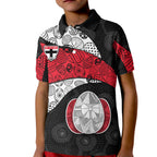 Personalized St Kilda Football Kid Polo Shirt Easter Egg Pattern Red Black White Tribal Dot Style