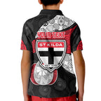 Personalized St Kilda Football Kid Polo Shirt Easter Egg Pattern Red Black White Tribal Dot Style
