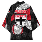 Personalized St Kilda Football Kimono Easter Egg Pattern Red Black White Tribal Dot Style