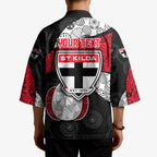 Personalized St Kilda Football Kimono Easter Egg Pattern Red Black White Tribal Dot Style