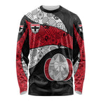 Personalized St Kilda Football Long Sleeve Shirt Easter Egg Pattern Red Black White Tribal Dot Style