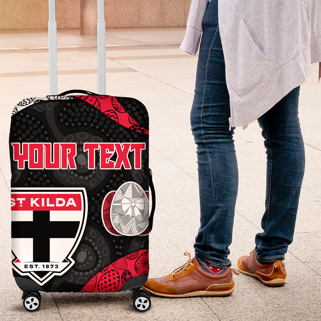 Personalized St Kilda Football Luggage Cover Easter Egg Pattern Red Black White Tribal Dot Style