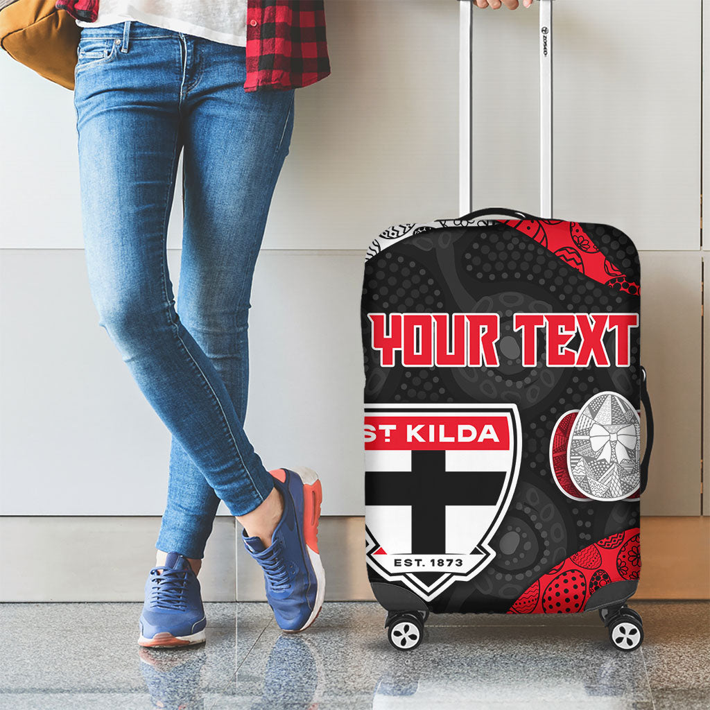 Personalized St Kilda Football Luggage Cover Easter Egg Pattern Red Black White Tribal Dot Style