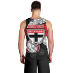 Personalized St Kilda Football Men Tank Top Easter Egg Pattern Red Black White Tribal Dot Style