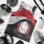 Personalized St Kilda Football Men Tank Top Easter Egg Pattern Red Black White Tribal Dot Style