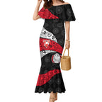 Personalized St Kilda Football Mermaid Dress Easter Egg Pattern Red Black White Tribal Dot Style