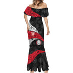 Personalized St Kilda Football Mermaid Dress Easter Egg Pattern Red Black White Tribal Dot Style