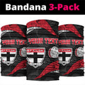 Personalized St Kilda Football Neck Gaiter Easter Egg Pattern Red Black White Tribal Dot Style