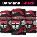 Personalized St Kilda Football Neck Gaiter Easter Egg Pattern Red Black White Tribal Dot Style