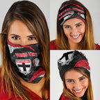 Personalized St Kilda Football Neck Gaiter Easter Egg Pattern Red Black White Tribal Dot Style