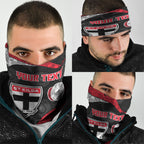 Personalized St Kilda Football Neck Gaiter Easter Egg Pattern Red Black White Tribal Dot Style