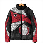 Personalized St Kilda Football Padded Jacket Easter Egg Pattern Red Black White Tribal Dot Style
