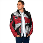 Personalized St Kilda Football Padded Jacket Easter Egg Pattern Red Black White Tribal Dot Style
