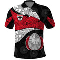 Personalized St Kilda Football Polo Shirt Easter Egg Pattern Red Black White Tribal Dot Style