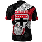 Personalized St Kilda Football Polo Shirt Easter Egg Pattern Red Black White Tribal Dot Style