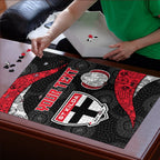 Personalized St Kilda Football Puzzle Easter Egg Pattern Red Black White Tribal Dot Style