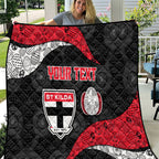 Personalized St Kilda Football Quilt Easter Egg Pattern Red Black White Tribal Dot Style
