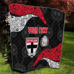 Personalized St Kilda Football Quilt Easter Egg Pattern Red Black White Tribal Dot Style