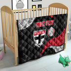 Personalized St Kilda Football Quilt Easter Egg Pattern Red Black White Tribal Dot Style