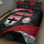 Personalized St Kilda Football Quilt Bed Set Easter Egg Pattern Red Black White Tribal Dot Style