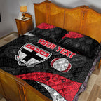 Personalized St Kilda Football Quilt Bed Set Easter Egg Pattern Red Black White Tribal Dot Style