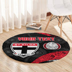 Personalized St Kilda Football Round Carpet Easter Egg Pattern Red Black White Tribal Dot Style