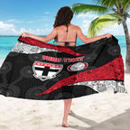 Personalized St Kilda Football Sarong Easter Egg Pattern Red Black White Tribal Dot Style