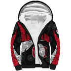 Personalized St Kilda Football Sherpa Hoodie Easter Egg Pattern Red Black White Tribal Dot Style