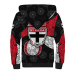 Personalized St Kilda Football Sherpa Hoodie Easter Egg Pattern Red Black White Tribal Dot Style