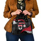 Personalized St Kilda Football Shoulder Handbag Easter Egg Pattern Red Black White Tribal Dot Style