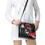 Personalized St Kilda Football Shoulder Handbag Easter Egg Pattern Red Black White Tribal Dot Style