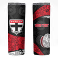 Personalized St Kilda Football Skinny Tumbler Easter Egg Pattern Red Black White Tribal Dot Style